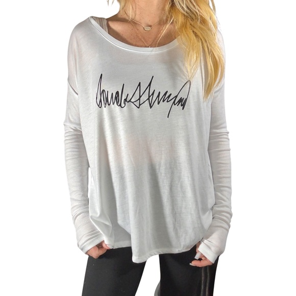 TRUMP’s Signature Political Ribbed Long Sleeve Graphic Tee - Picture 2 of 7